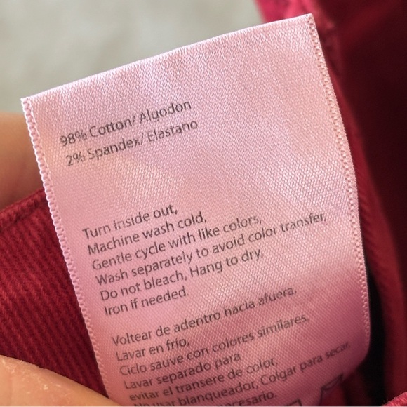 Brand New Risen High Rise Ankle Length Jeans Wine Red Fall Denim Cotton Stretch - Picture 14 of 16